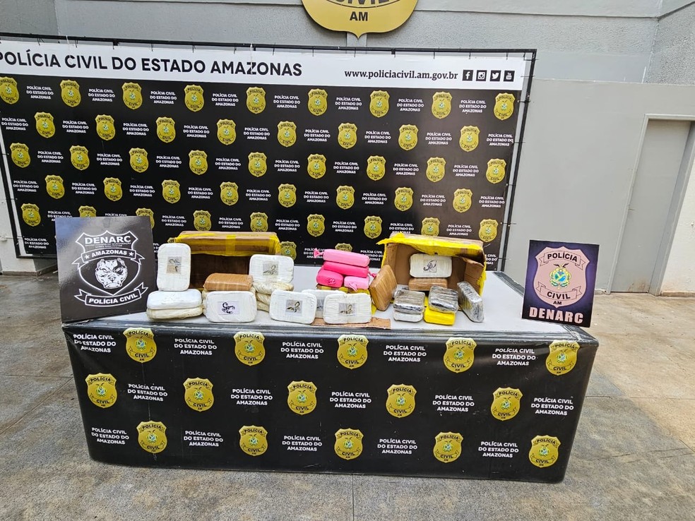 Polícia apreende 31 kg de drogas no porto de Manaus — Foto: Divulgação/PC-AM