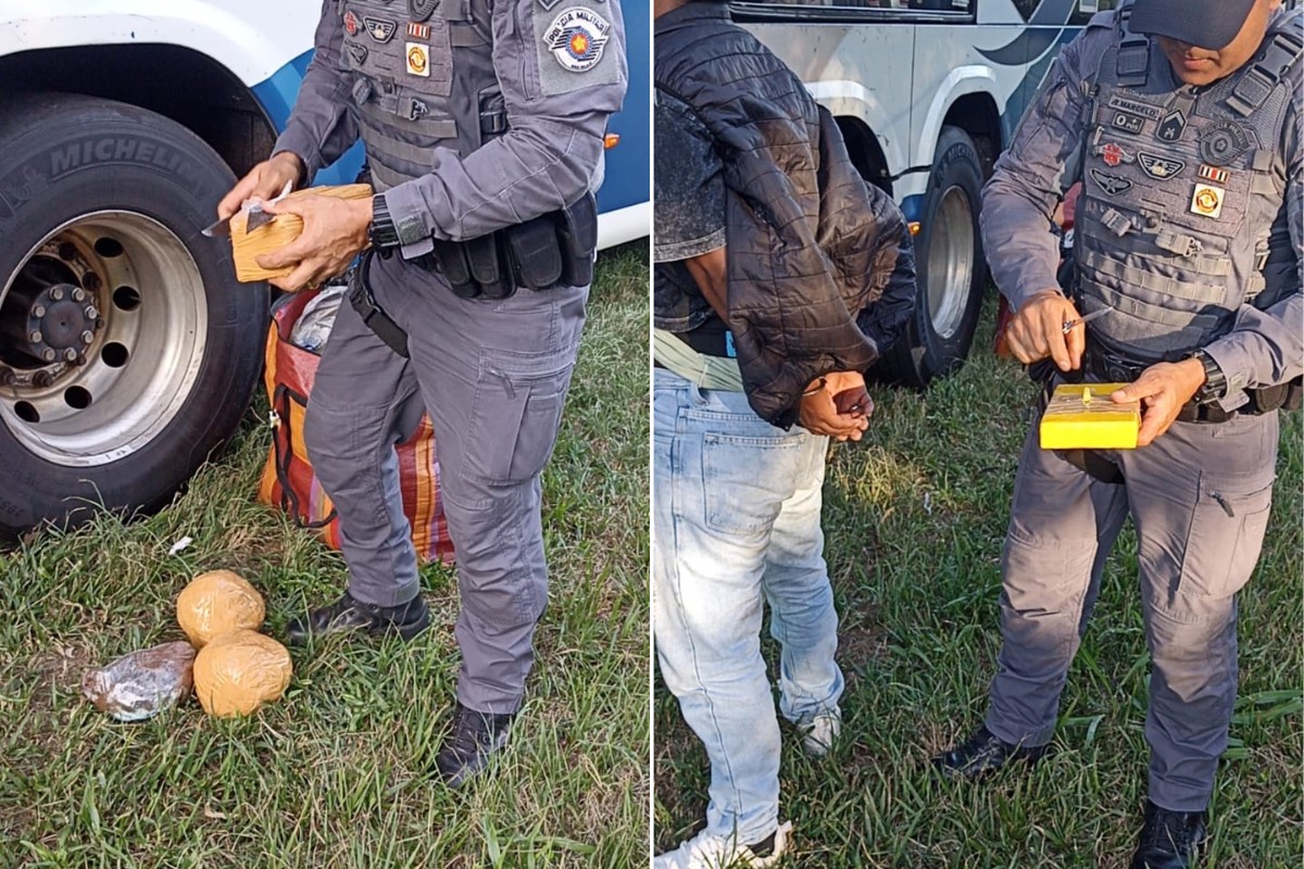 Polícia Rodoviária prende mulher grávida e bolivianos com cocaína em ônibus no interior de SP