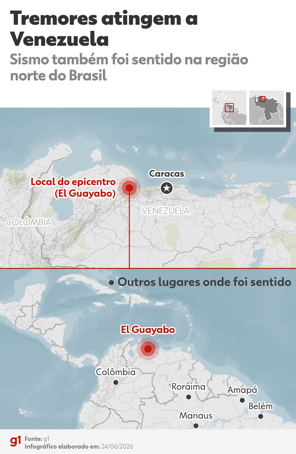 MAPA mostra locais afetados por terremoto que destruiu prédios e deixou mortos na Venezuela