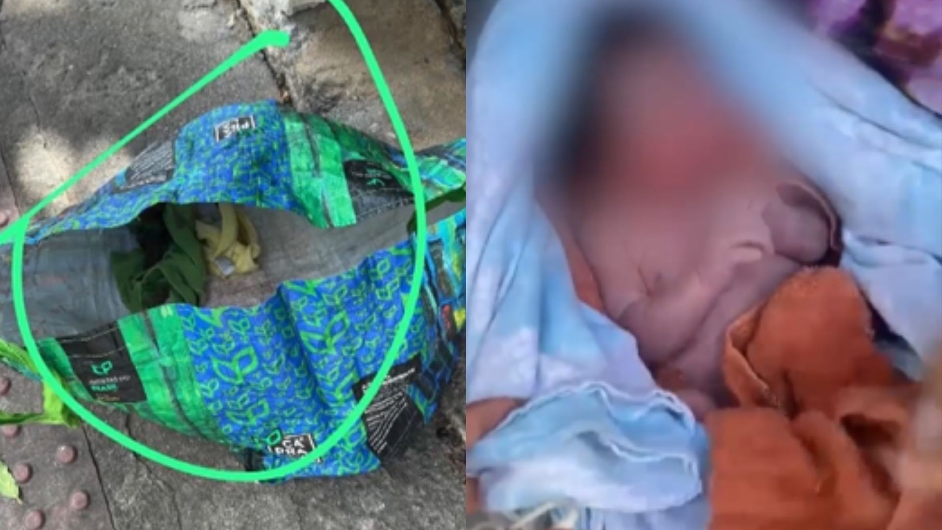 Bebê recém-nascido e com cordão umbilical é encontrado em sacola de feira em terreno baldio de Guarapari