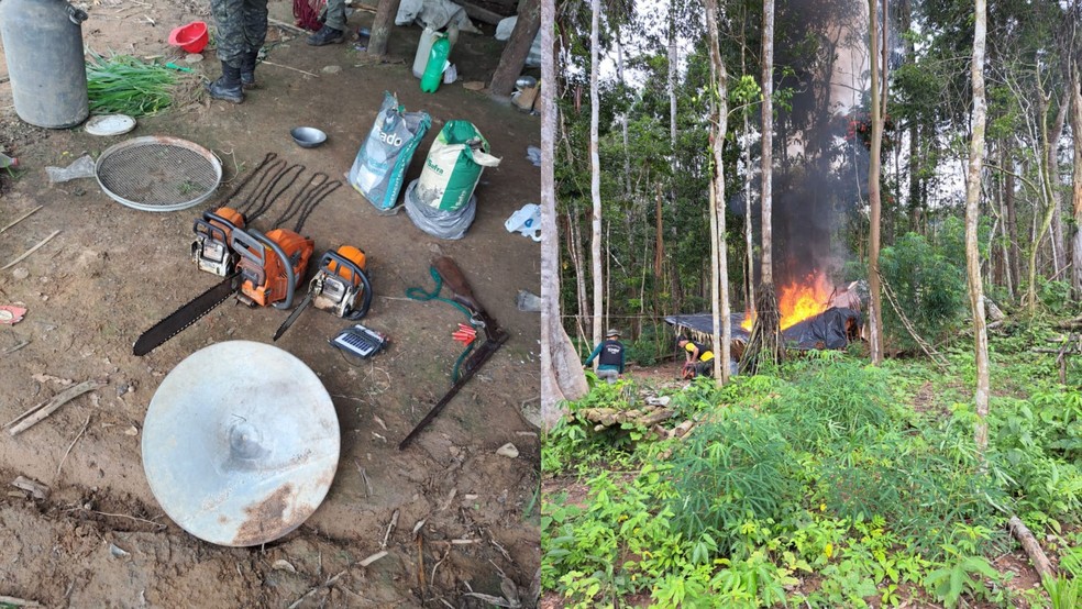 Invasores são flagrados em tentativa de ocupação no Parque Nacional de Pacaás Novos e Terra Indígena Uru Eu Wau Wau — Foto: Reprodução/ICMBio