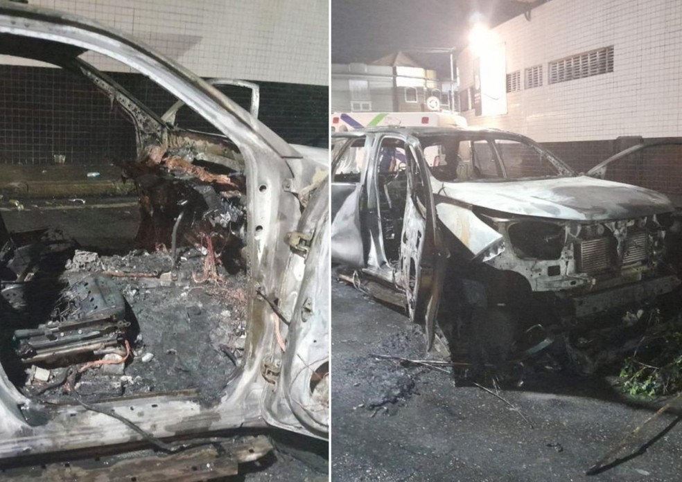 Jogador do Santos foi ameaçado e roubado antes de ter veículo incendiado em confusão após rebaixamento do clube — Foto: Reprodução