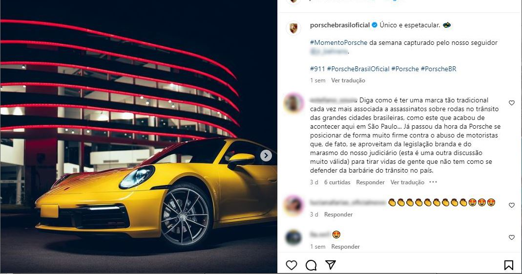 
Porsche lamenta morte de motociclista atropelado por carro da marca e pede a motoristas 'conduta segura e responsável'