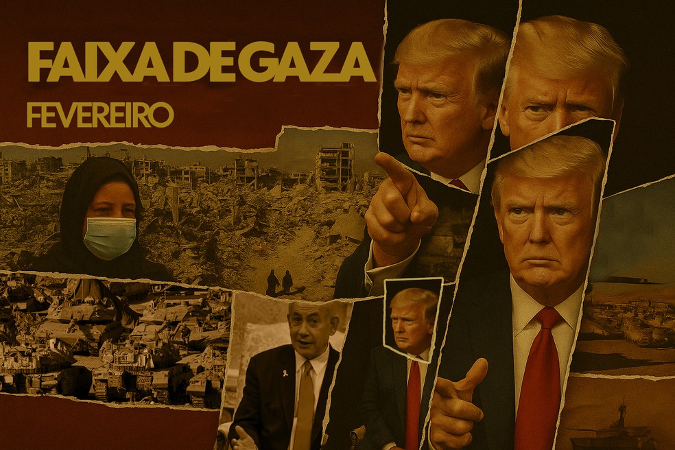 Como Trump tentou emparedar alvos em série, dominou o noticiário e chacoalhou o mundo: Faixa de Gaza — Foto: Bruna Azevedo/Editoria de Arte