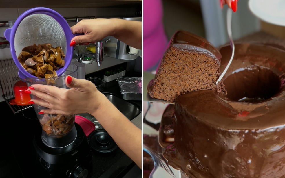 Bolo de chocolate com fígado: influenciadora do interior de SP viraliza ao ensinar receita inusitada — Foto: Murilo Corazza