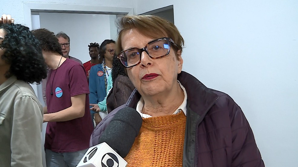 Margarida Salomão durante convenção em Juiz de Fora — Foto: TV Integração/Reprodução