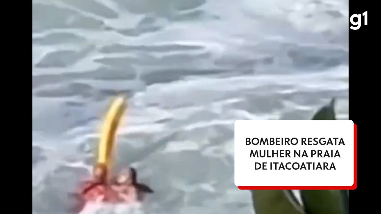 Com mar revolto, bombeiro mergulha entre as pedras de Itacoatiara para salvar mulher: 'Resgate da minha vida'; VÍDEO