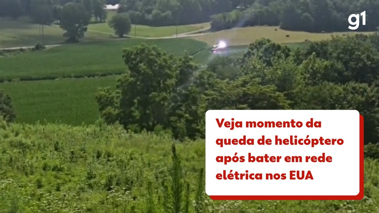 VÍDEO flagra momento da queda de helicóptero após bater em rede elétrica nos EUA
