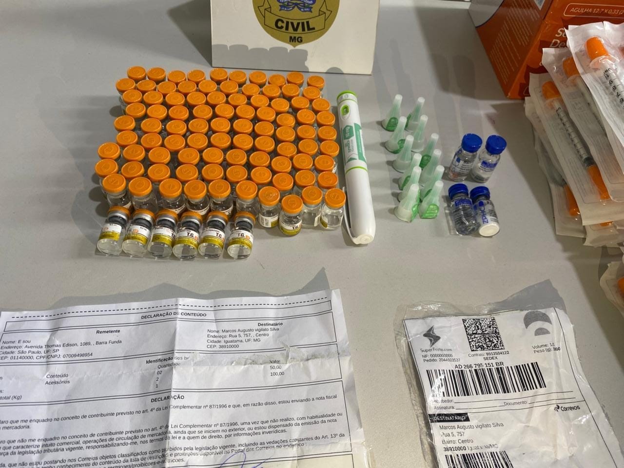 Casal que recebia princípio ativo do Mounjaro pelos Correios e vendia nas redes sociais é preso em MG