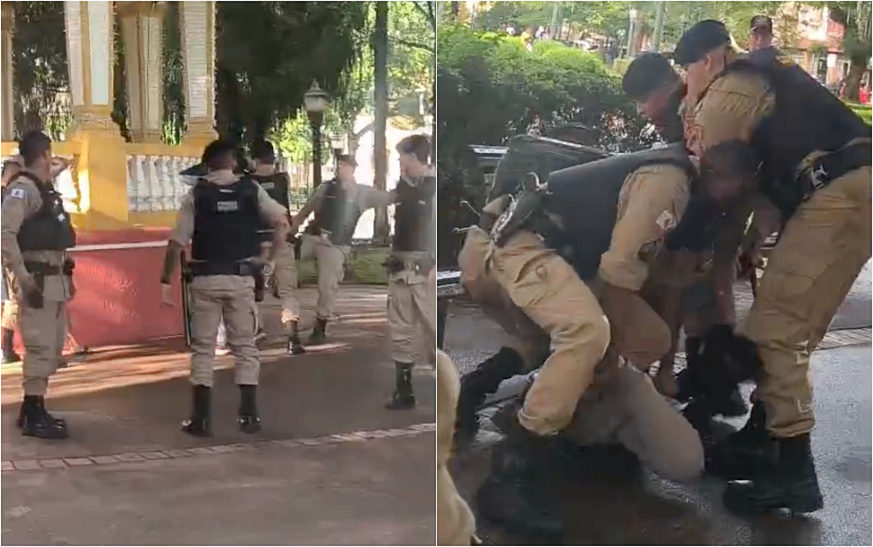 VÍDEO: abordagem policial no coreto de Poços de Caldas é apurada após suposta agressão