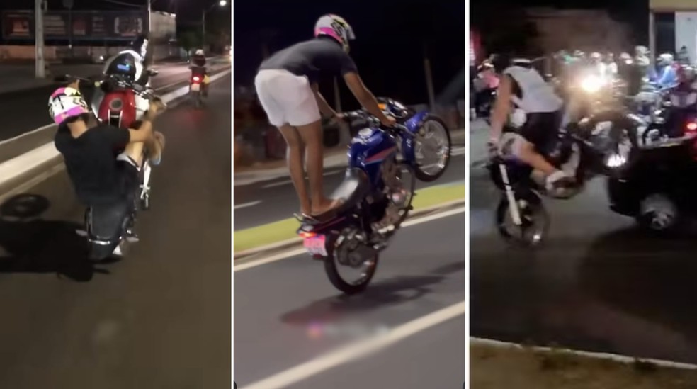 É comum ver motociclistas empinando moto em São Luís — Foto: Reprodução/Redes sociais