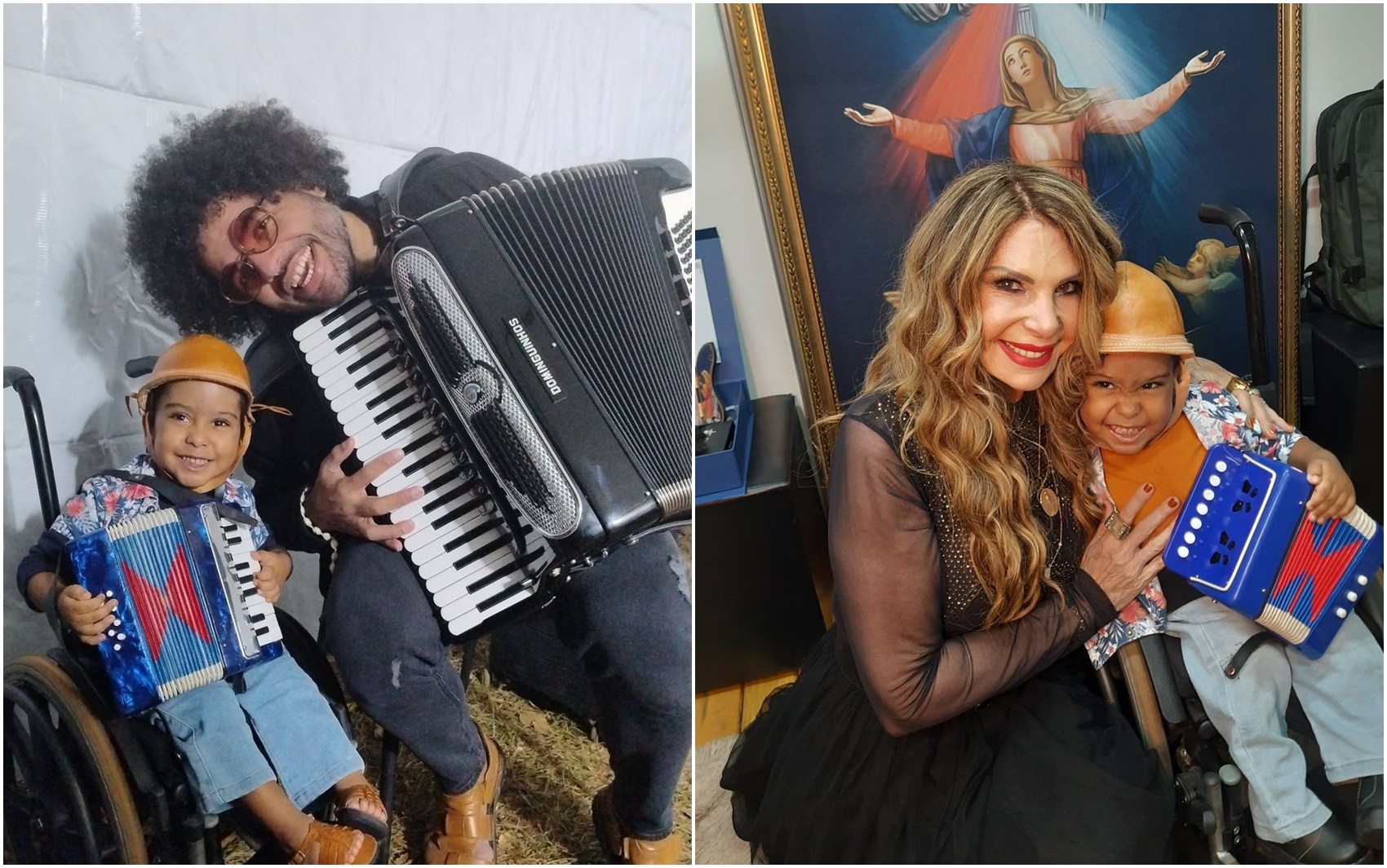 Criança em cadeira de rodas emociona ao cantar em show com sanfona; vídeo