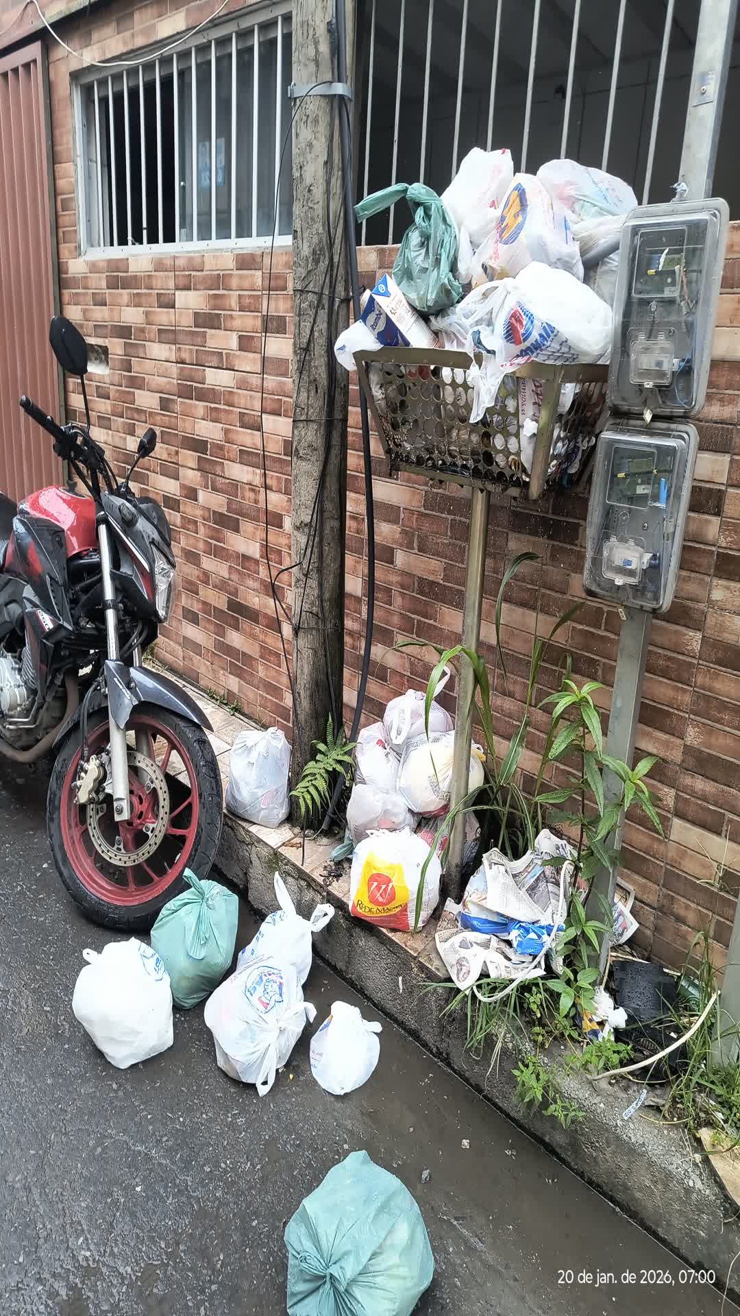 Chuva espalha lixo acumulado por BH em meio a greve dos garis