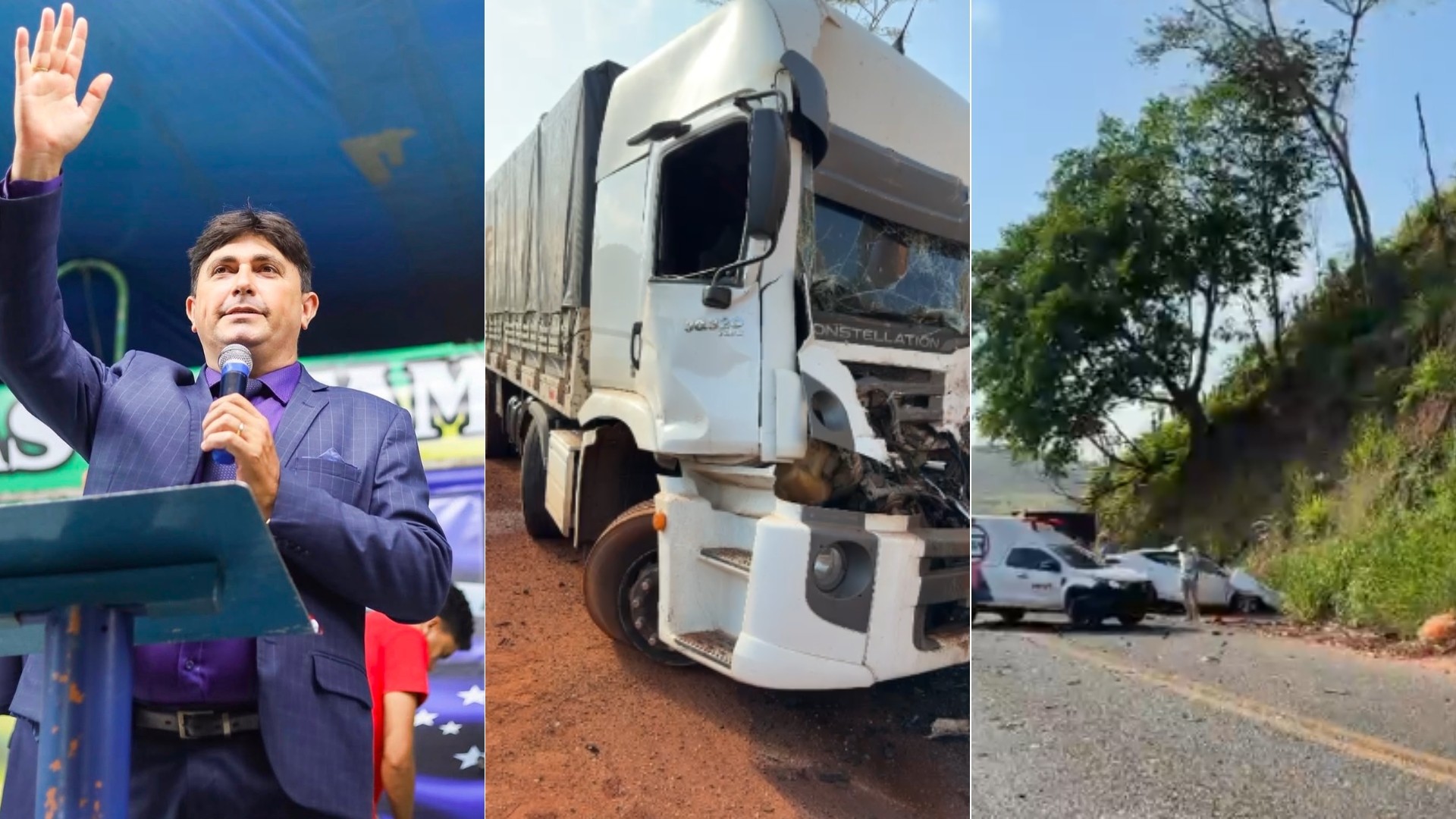 Pastor morre em acidente entre carro e dois caminhões na BR-222, no sul do Maranhão