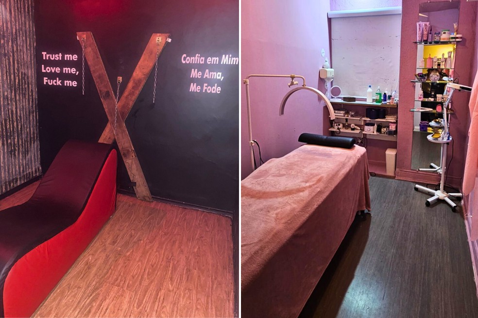 'Clínica de estética e massagem' era usada para exploração sexual e tinha instrumentos sadomasoquistas — Foto: Polícia Civil