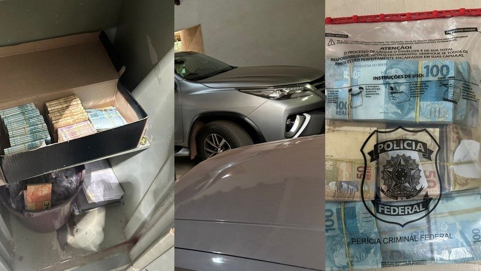 Dinheiro, carros e outros bens foram apreendidos. — Foto: PF/Reprodução