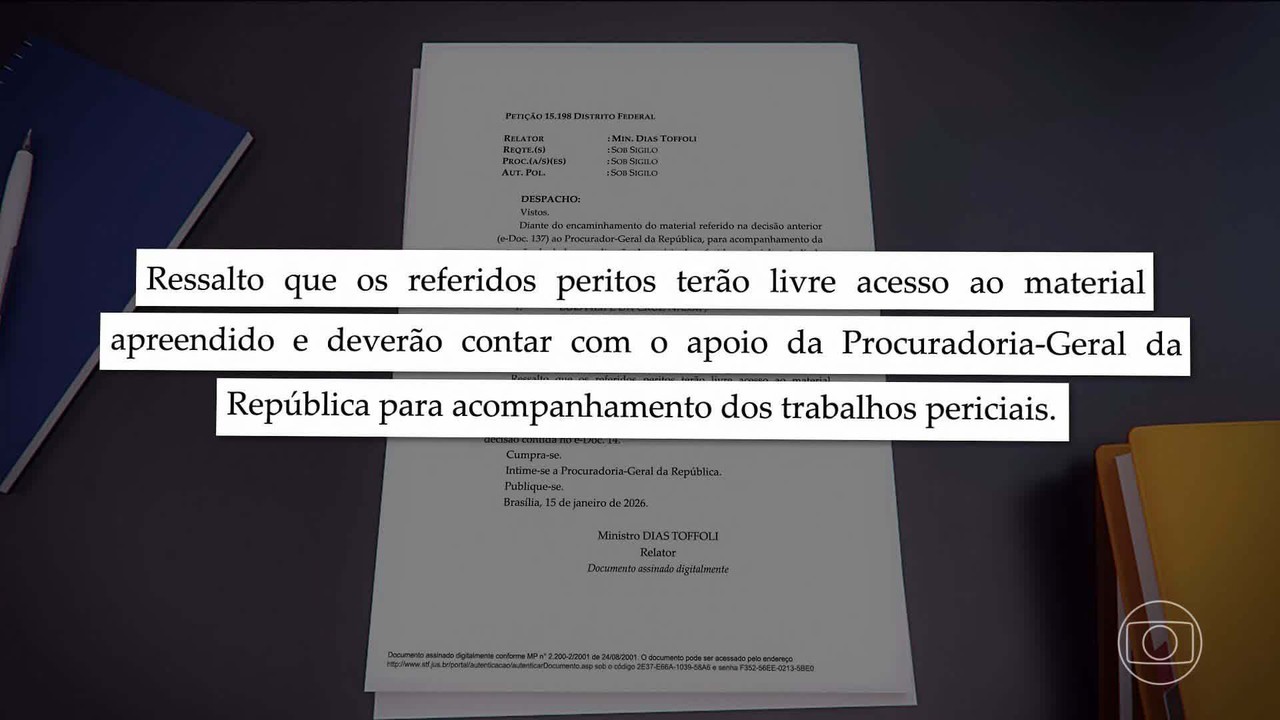 Caso Master: Dias Toffoli indica quais peritos da PF vão poder analisar material apreendido 