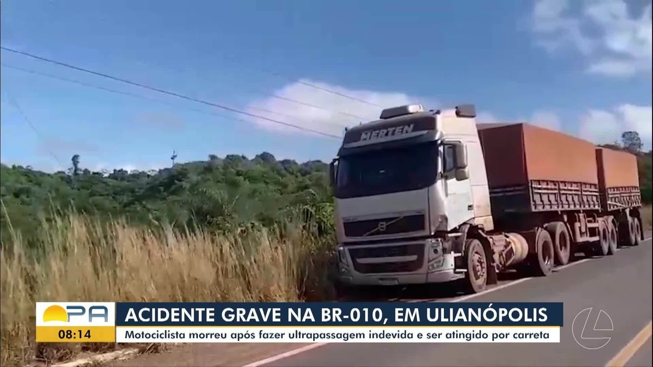 Motociclista morre ao bater em carreta na BR-010, em Ulianópolis