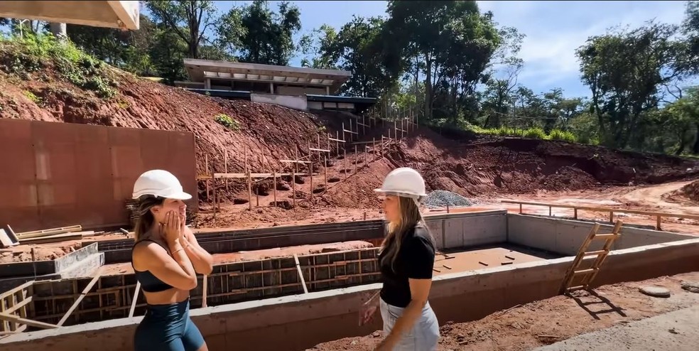 Virgínia Fonseca mostra área que ficará a piscina da mansão que irá morar com a família — Foto: Reprodução/ redes sociais