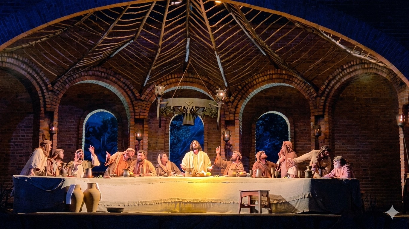 Paixão de Cristo de Nova Jerusalém recria ao vivo 'A Última Ceia' de da Vinci e surpreende público; VÍDEO