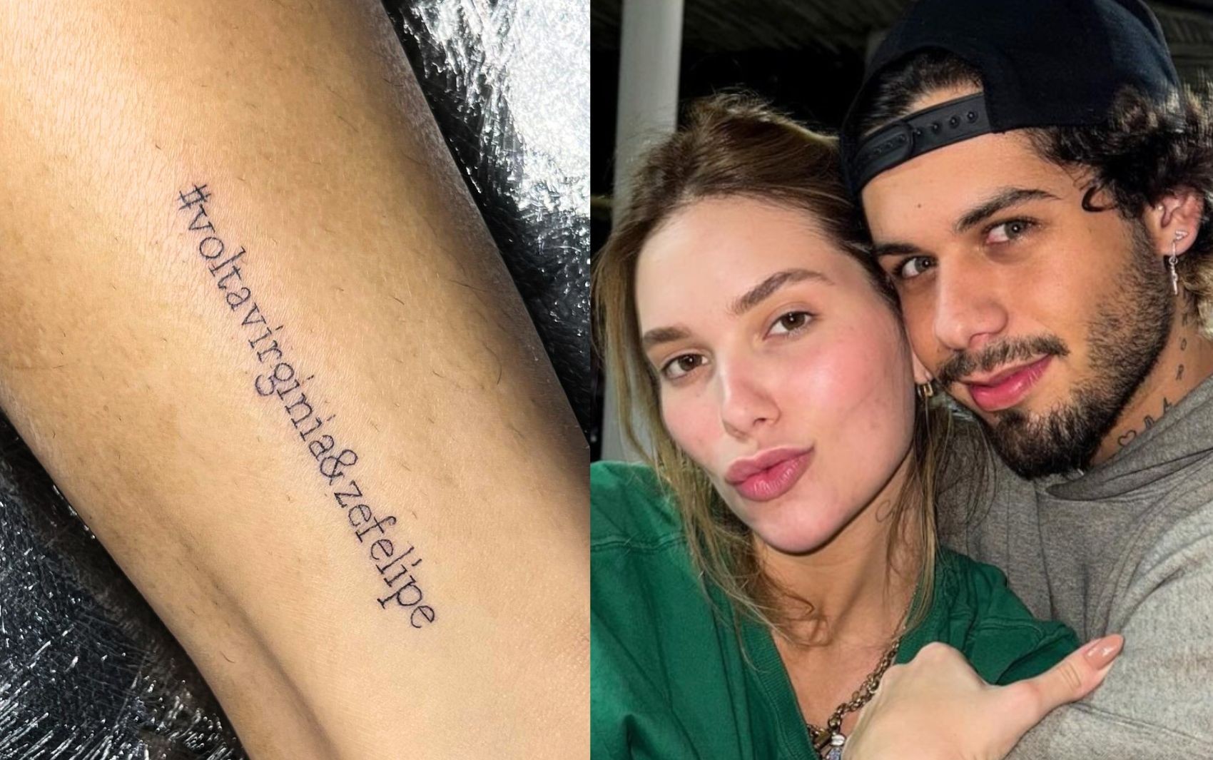 ‘Volta Virgínia e Zé Felipe’: sergipana faz tatuagem pedindo para casal reatar relacionamento