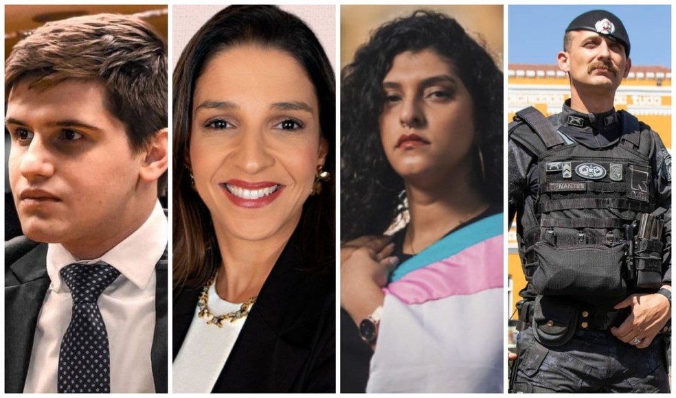 Os vereadores mais votados Lucas Pavanato, Ana Carolina Oliveira, Amanda Paschoal e Sargento Nantes. — Foto: Montagem/g1/Divulgação
