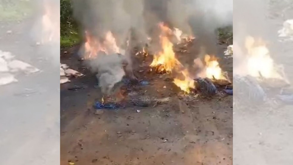 1 de 1
Fios foram queimados em uma &aacute;rea de mata pr&oacute;ximo ao Rio Pardo em Ourinhos &mdash; Foto: Guarda Civil Municipal/Divulga&ccedil;&atilde;o