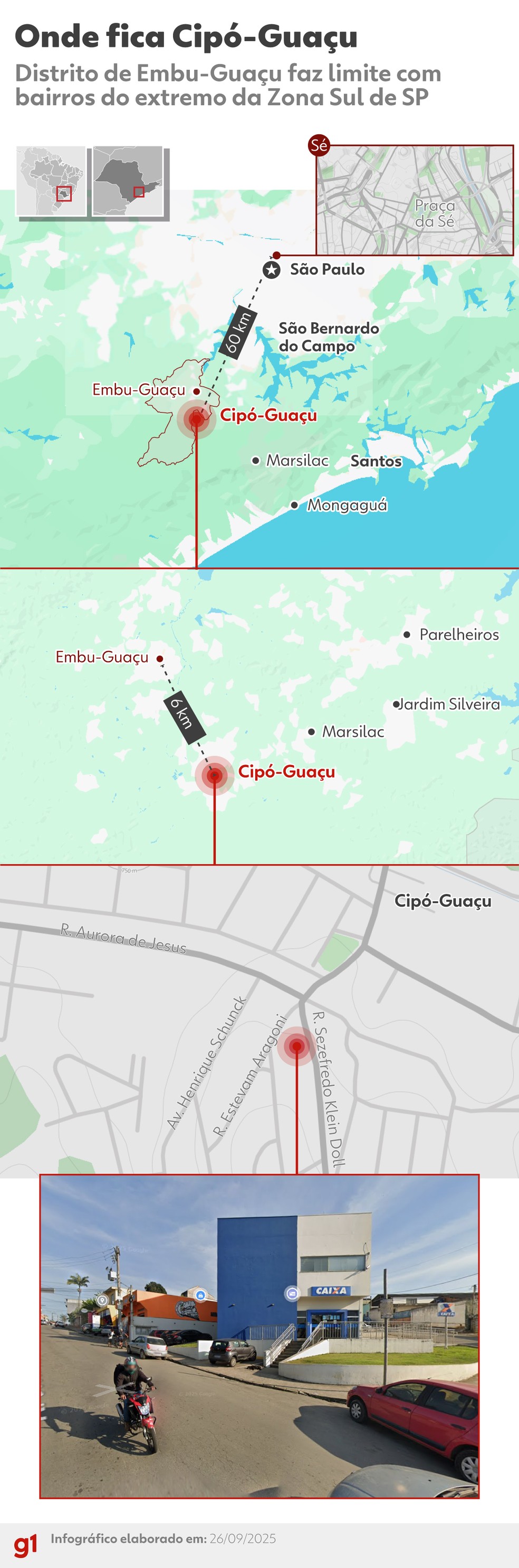 Mapa de Cipó-Guaçu — Foto: Arte/g1