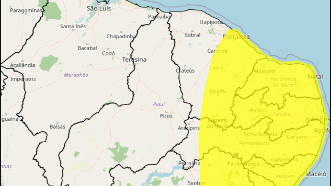 Chuvas intensas: Inmet emite alerta amarelo para 94 municípios do interior de PE