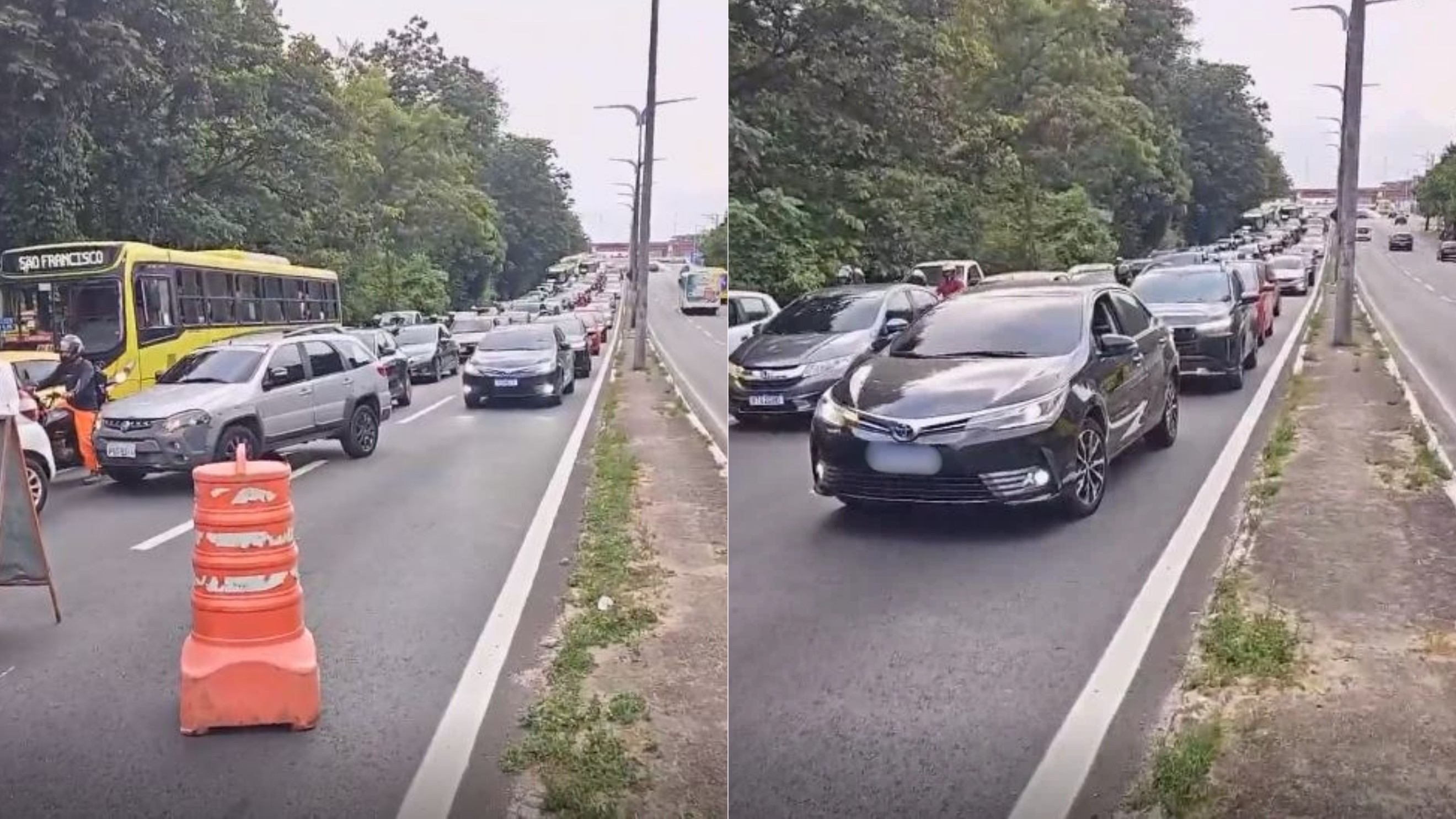 Obra da Caema causa congestionamento na Avenida Jerônimo de Albuquerque, em São Luís