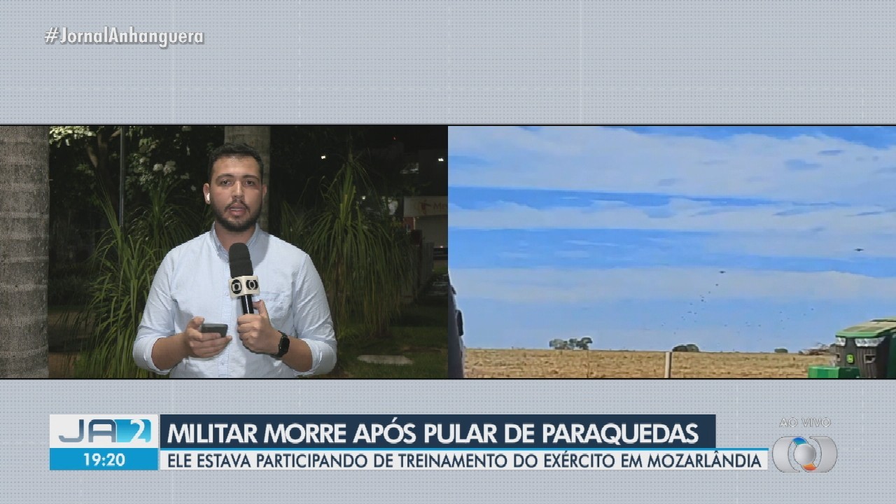Militar morre durante treinamento de salto de paraquedas, em Goiás 