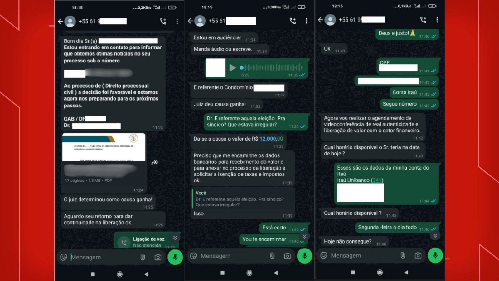 'Falso advogado': grupo é suspeito de aplicar golpe de até R$ 50 mil em vítimas do DF