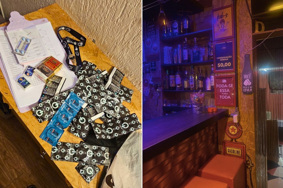 Clínica de estética e massagem era usada para exploração sexual e tinha instrumentos sadomasoquistas em Santos, SP — Foto: Polícia Civil
