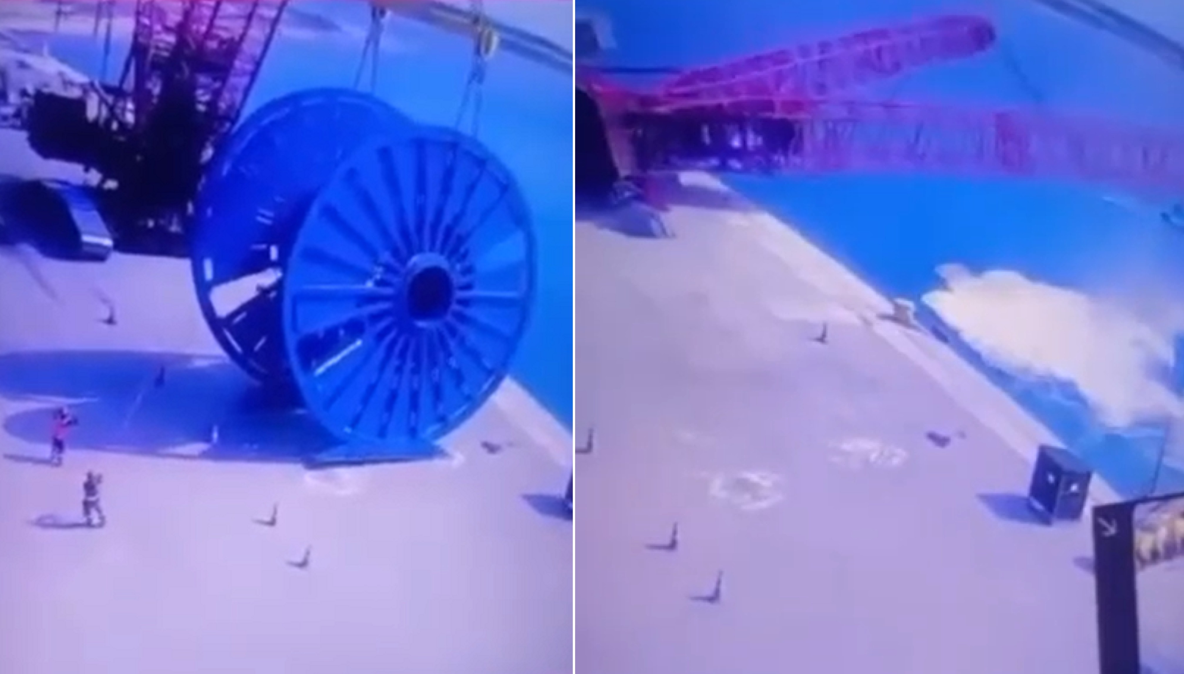 Vídeo mostra guindaste desabando e correria de funcionários para escapar da estrutura no Porto do Açu, no RJ