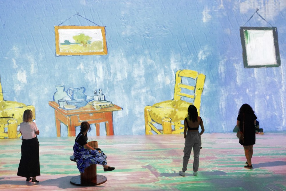 Van Gogh & Impressionistas : Exposição aplica efeitos e movimentos de videografismo em obras consagradas — Foto: Divulgação