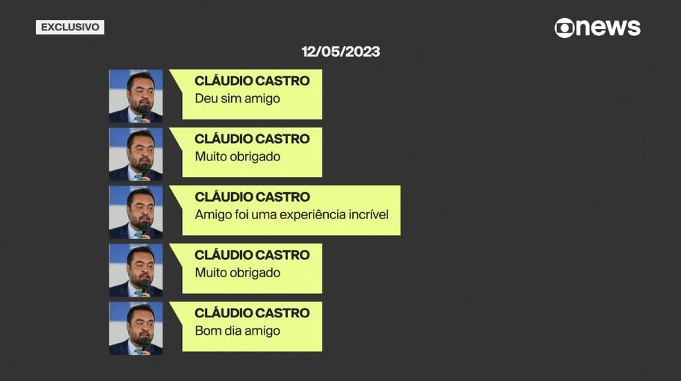 Após jantar, Castro agradece a Vorcaro, segundo apuração da PF — Foto: Reprodução/GloboNews