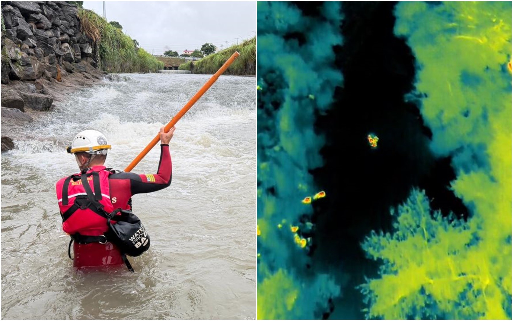 Bombeiros usam drone, botes e câmera térmica em buscas por mulher levada em enxurrada na Marginal Botafogo 