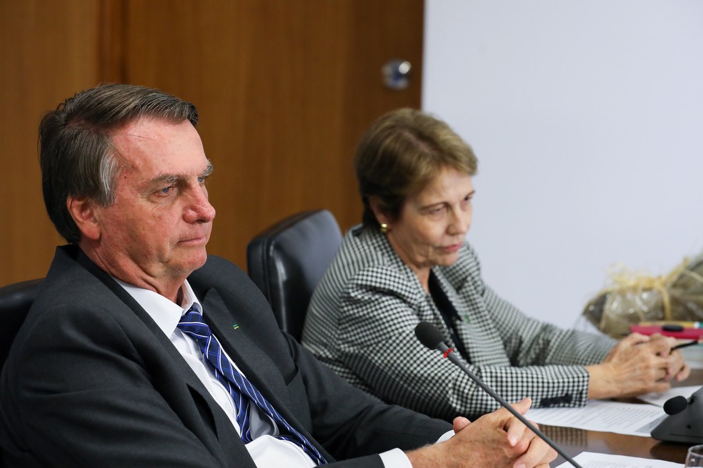  (Brasília - DF, 06/12/2021) Presidente Jair Bolsonaro durante reunião com Tereza Cristina, Ministra de Estado da Agricultura, Pecuária e Abastecimento. — Foto: Clauber Cleber Caetano/PR