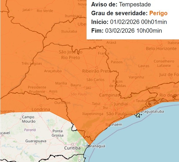 Chuva sem trégua? Região de Piracicaba segue com alerta laranja para tempestades; veja previsão