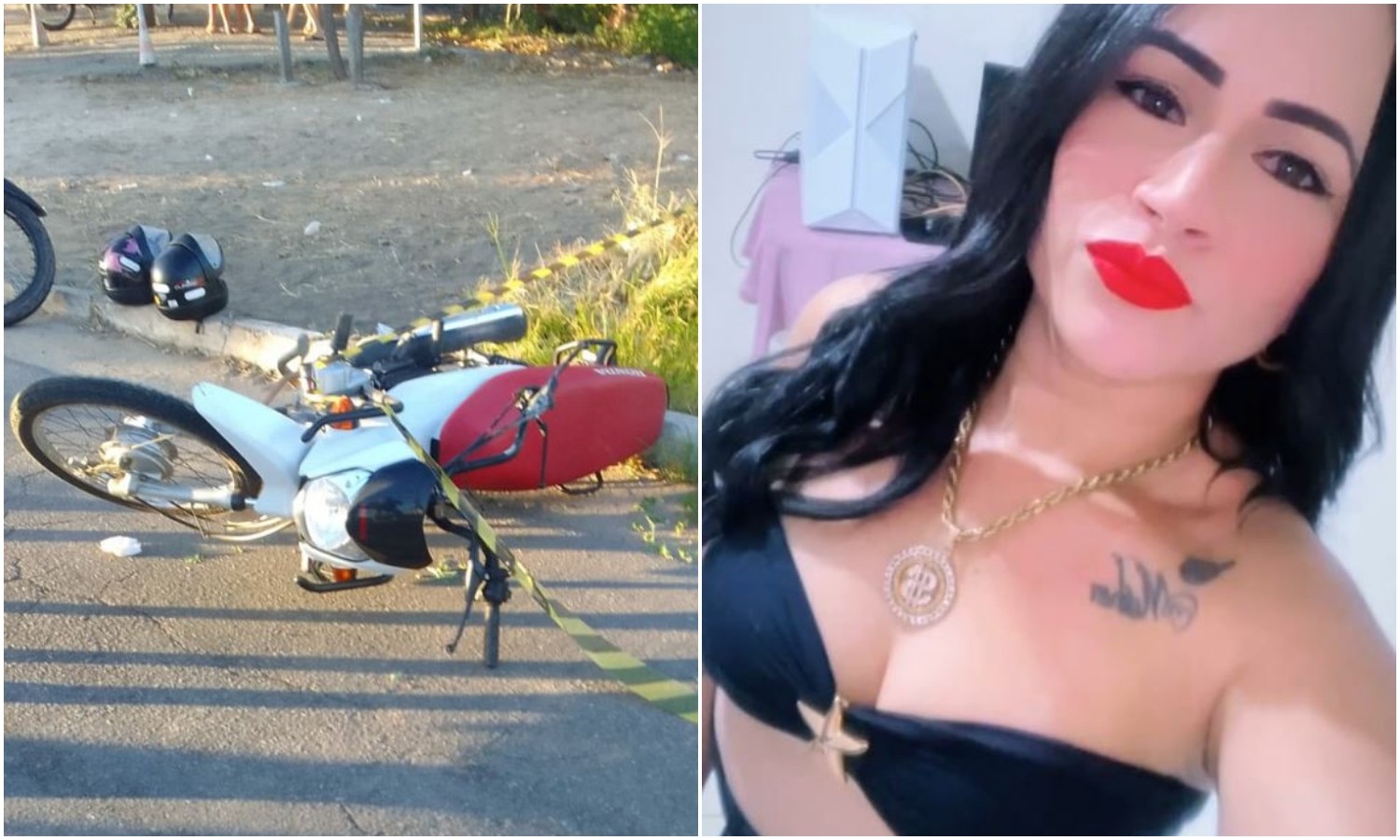 Mulher morre e amiga fica gravemente ferida após moto bater em poste na Grande Fortaleza