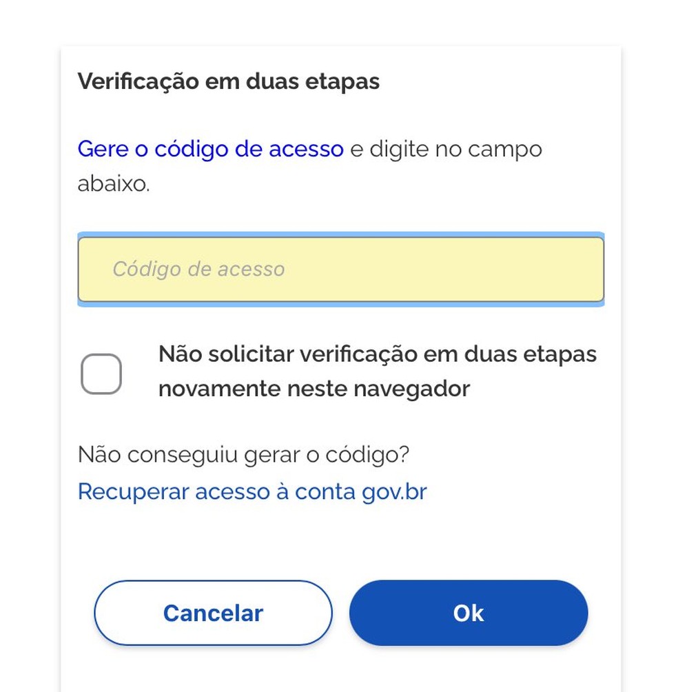 Mecanismo de verificação em duas etapas exige acesso a um celular específico — Foto: Reprodução/Redes sociais