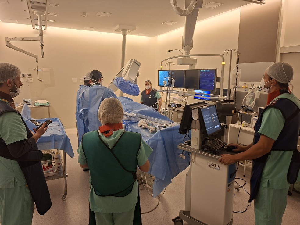 Procedimento chamado de aterectomia orbital é feito pela primeira vez em Presidente Prudente — Foto: Reprodução/Incor