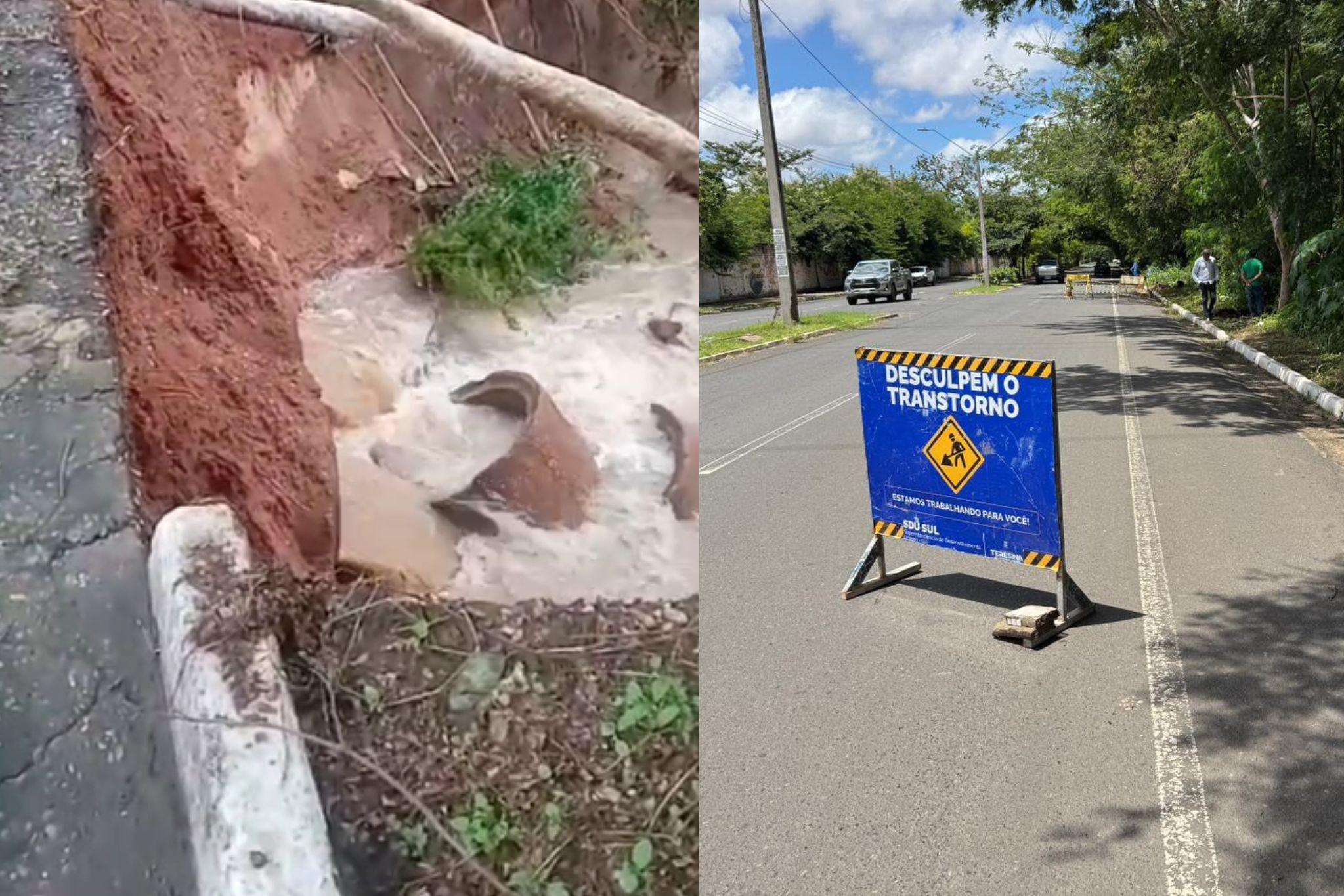 Vídeo: Trecho da Avenida Maranhão é interditado após cratera abrir na margem da via