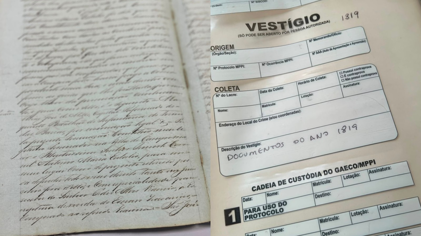 Livro com registros de escravizados foi encontrado coberto por fezes de pombos no PI