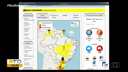 Previsão do tempo: Tocantins tem alerta de clima seco