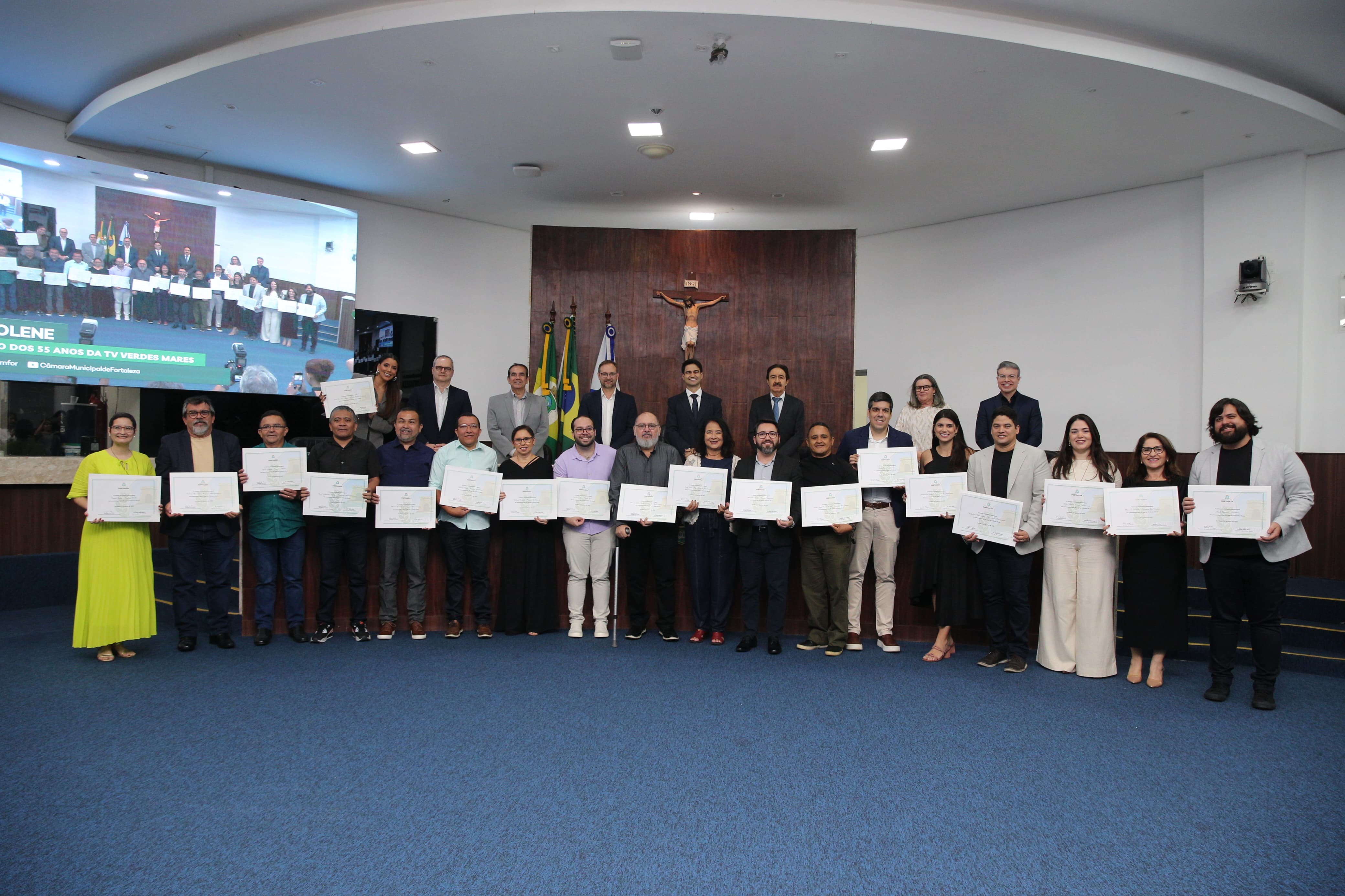 TV Verdes Mares é homenageada na Câmara Municipal de Fortaleza por aniversário de 55 anos
