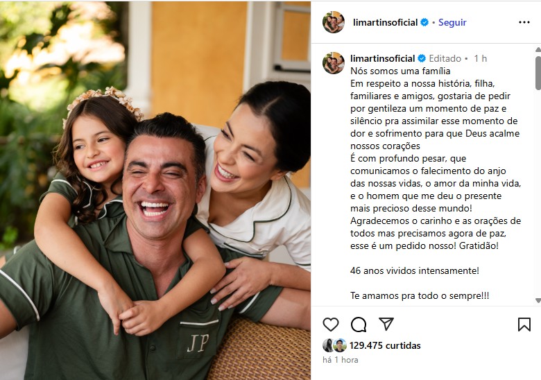 Após morte de JP Mantovani, Li Marttins, ex-Rouge, pede 'paz e silêncio para assimilar momento de dor e sofrimento'