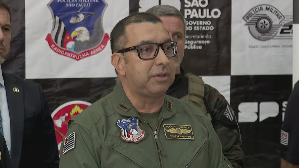 Coronel Ronaldo Barreto de Oliveira, da Aviao da Polcia Militar de SP — Foto: TV Globo