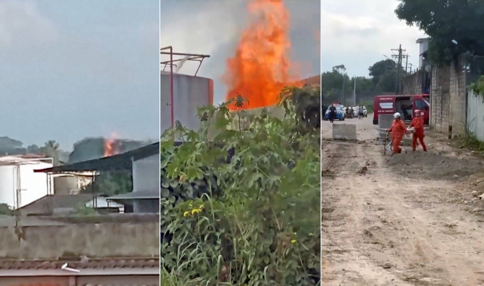 Explosão em fábrica de álcool em Caxias — Foto: Reprodução
