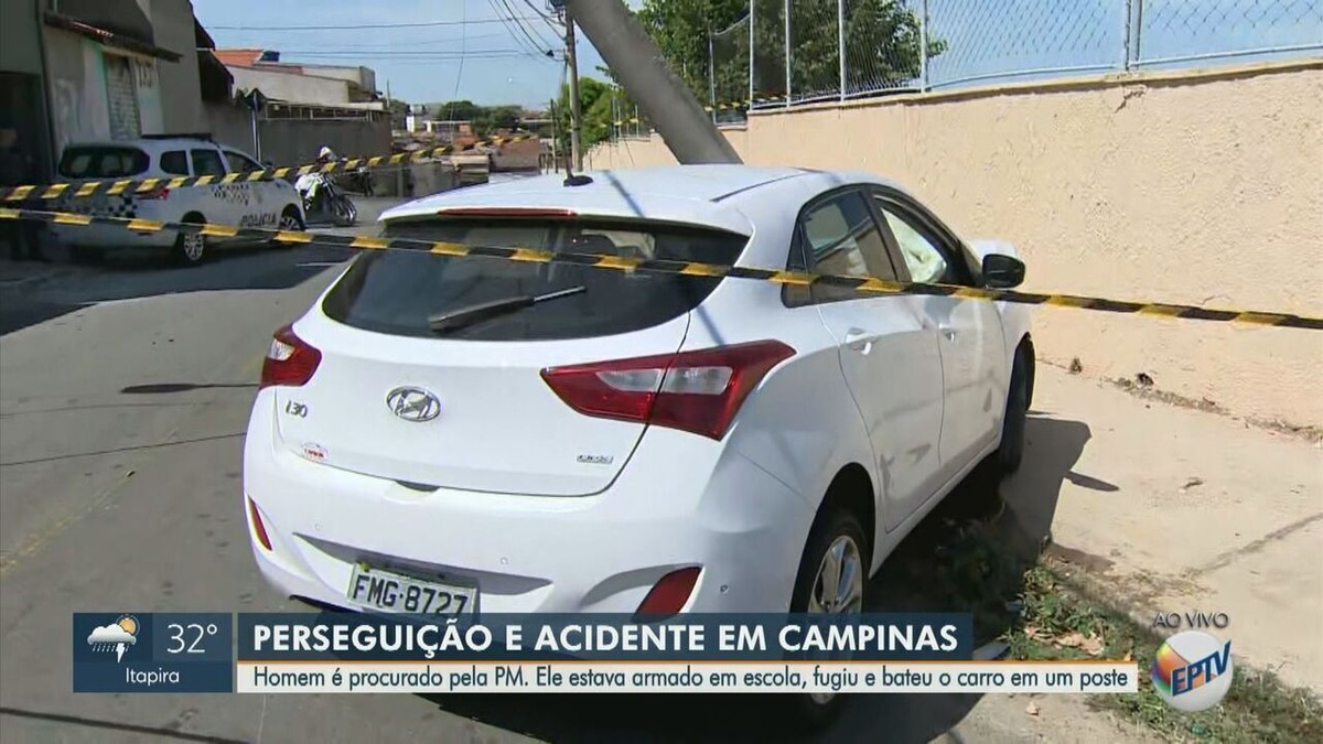 Homem Bate Carro Em Poste E Invade Escola Para Fugir Da Polícia Militar